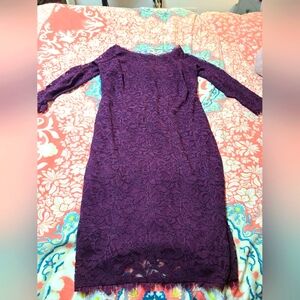 Torrid Purple Long Sleeve Lace Dress